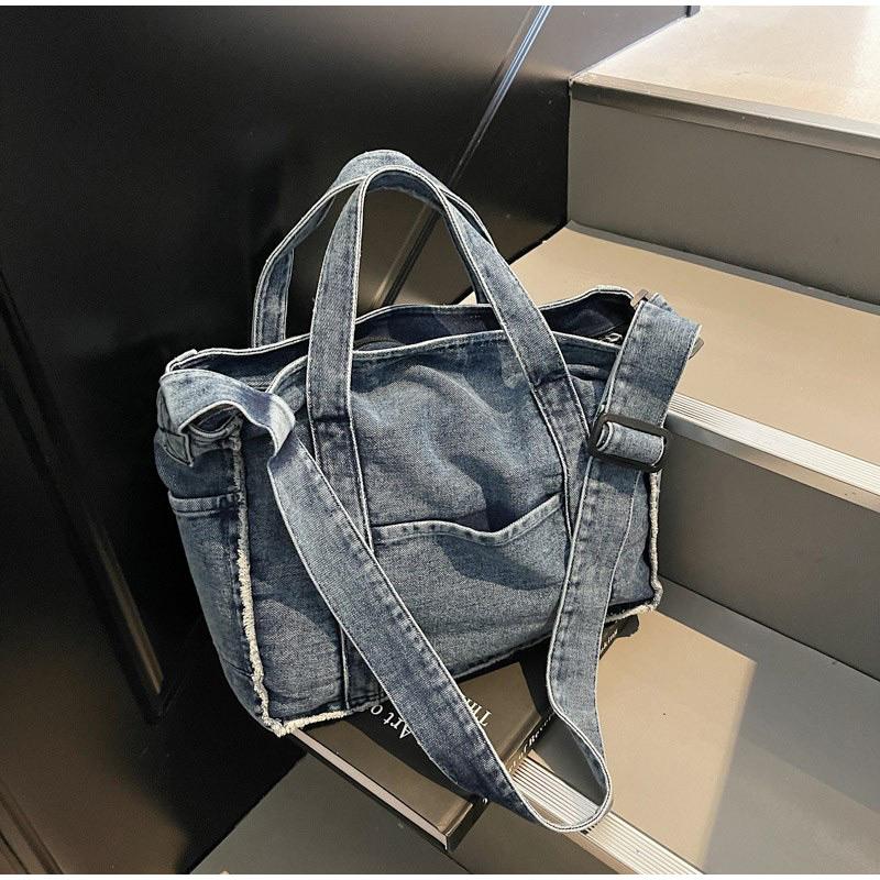 Fashiable Denim Bag Retro Simple Handbag Korean Niche Design Shoulder Bags New Large Capacity Tote Bag Versatile Commuter Bags