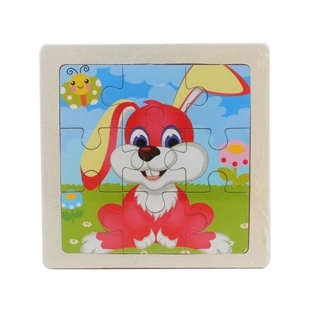 Kids Toy Wood Puzzle Small Size 11*11cm Wooden 3D Puzzle Jigsaw for Children Baby Cartoon Animal/Traffic Puzzles Educational Toy