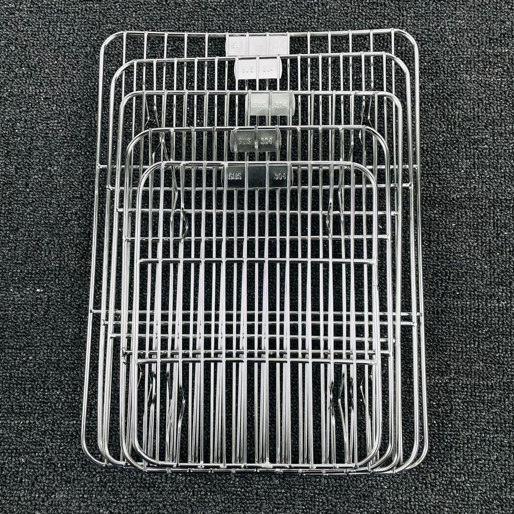 304 Stainless Steel Rectangular Grill and Baking Pan Set with Oil Draining Rack