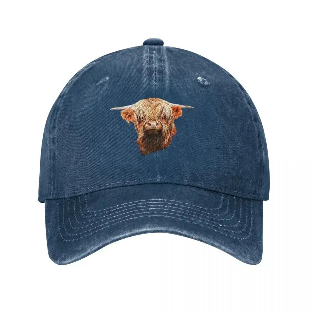Scottish Highland Cow Beauty Baseball Cap Kids Hat Derby Hat Military Cap Unisex Womens Golf Clothing Unisexs