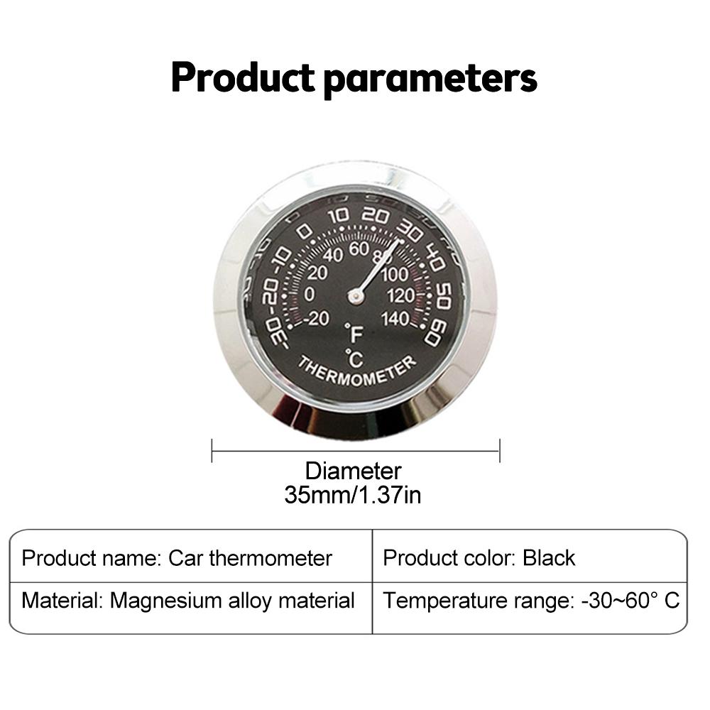 Mini Thermometer Hygrometer Mechanical No Battery Analog 37mm Car Temperature and Humidity Gauge with Paste Sticker