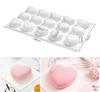 Silicone Mousse Cake Mold, Bake-Resistant Dessert Mousse DIY Chocolate Soap Candle Mold, 15-Cavity Heart Shape