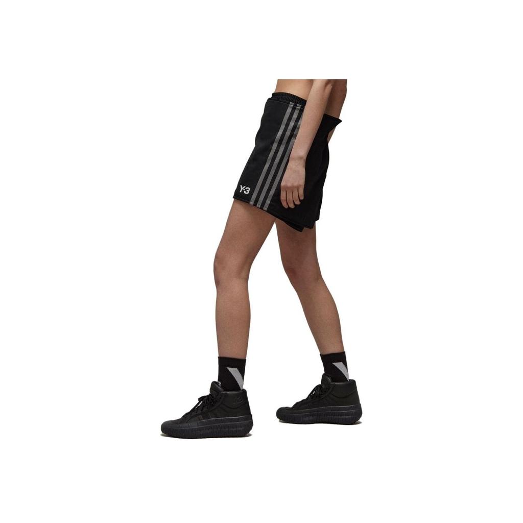 Y-3 Ss23 Logo Striped Print Short Skirt Women Skirts Black H63068
