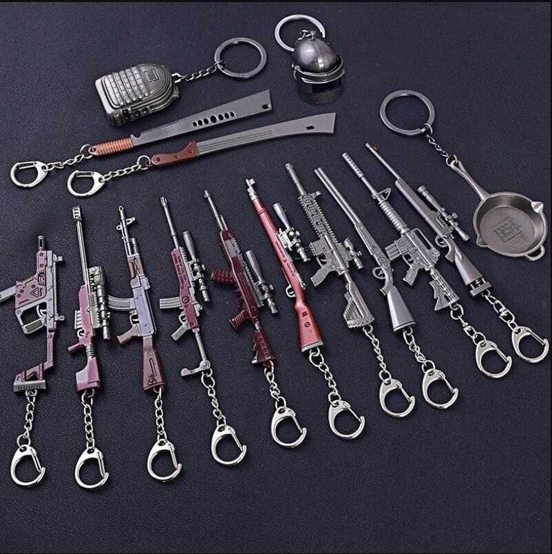 Gun Model Pubg Keychain Metal Game Peripheral Backpack Pendant Gift Children