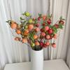Faux Persimmon Fruit Branch For Home Decor With Foam Painted Berries