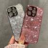 Luxury Plating Shell Texture Aurora Case For iPhone 16 15 14 13 12 11 Pro Max Plus Shiny Bright Reflect Camera Protective Cover