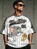 Sommer Klassisch Cartoon Tom & Jerry Print Fußballtrikots Für Männer Frauen Lässig Rundhals Patchwork Kurzarm T-Shirts Mann Sport Oberteile