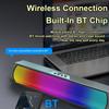 Wireless PC Speakers with Flowing LED Lights Computer Soundbar with Stereo Sound Desk Subwoofer