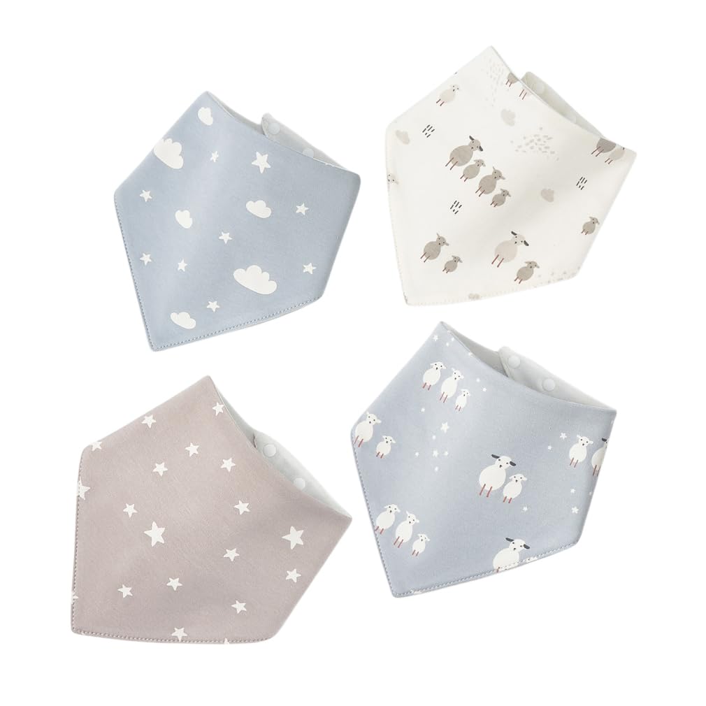 

MARBEINE Baby Set of Triangle Animal for Boys and Mealtime Soft Bibs, 4, 100% Cotton, Bibs, Waterproof, All-Over Print, Print, Girls, Bandana, Apron,