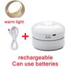 LED Night Light Wireless Motion USB Charging Cabinet Night Lamp Bedside Table For Bedroom Home Closet Sensor Round Lights