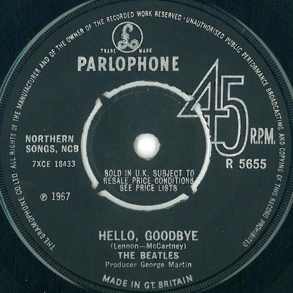 

7inch Record BEATLES - Hello, Goodbye / I Am The Walrus R5655 PARLOPHONE 1967 UK Rock Used