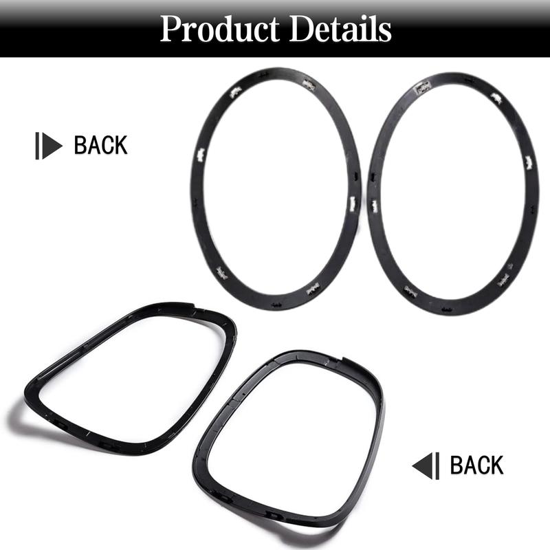 Headlamp Bezel Tail Light Trim Ring Glossy Black for Mini Cooper F55 F56 F57 with Tallation Tool