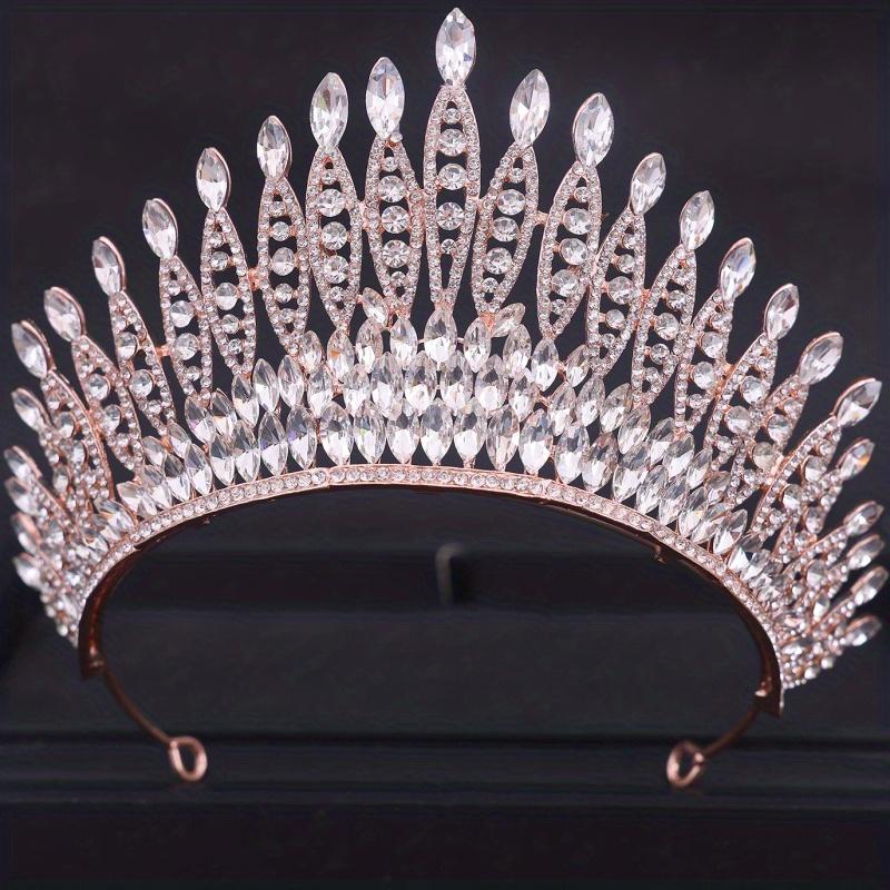 Barockkristalltiaror och kronor Strass Studentdiadem Krona Tiara För Kvinnor Bröllopshåraccessoarer Smyckeskrona