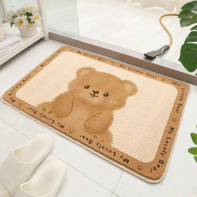 Cartoon Carpet, Bathroom Door Mat, Bathroom Absorbent Door Mat, Imitation Cashmere Quick Drying Anti Slip Foot Mat