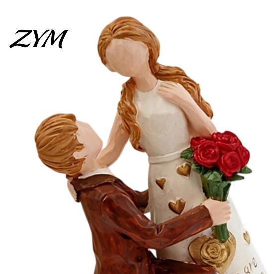 Abstract Resin Statues for Home Decor Faceless Wedding Couple Figurine, Statue, Romantic Proposal Statue Shelf Sculpture Living Room Tabletop Ornament