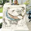 Cozy Bulldog Print Throw Blanket Perfect Gift for Dog Lovers, Soft Polyester, AllSeason Comfort, Ideal for Couch or Bed, Mixed Colors, Dog Blanket