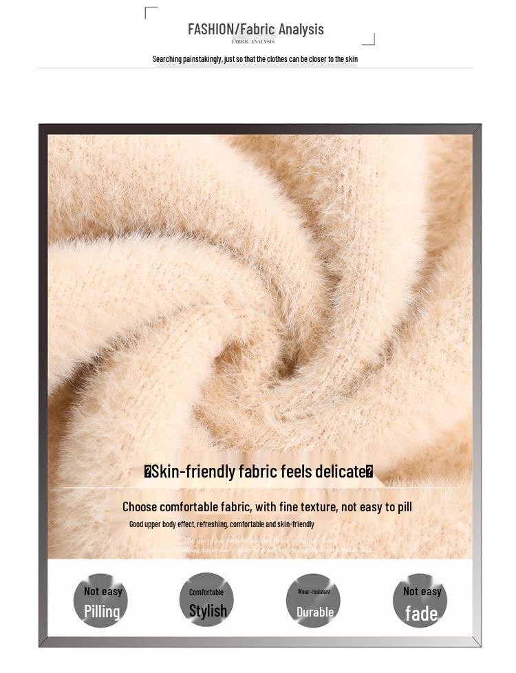 New Fashion Winter Knitwear for Moms - Stylish Plus Velvet Sweater for Middle-Aged and Elderly Women