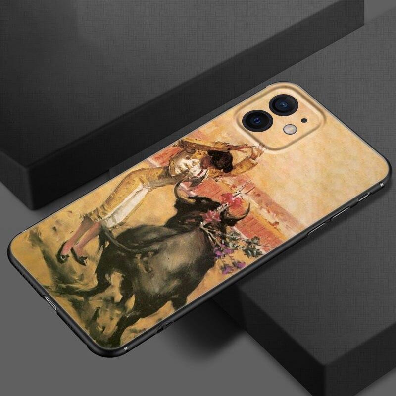 Spansk Matador Mobilskal För Apple iPhone 13 12 Mini 11 Pro XS Max X XR 8 7 6S 6 Plus SE 2020 5S 5 Mjukt TPU Svart Skydd