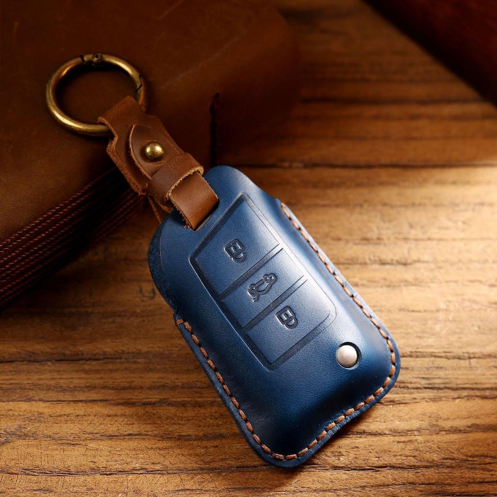 Genuine Leather Key Case for VW Touareg, Lamando, Passat, Golf, CC, Magotan, Polo, Sagitar, Lavida