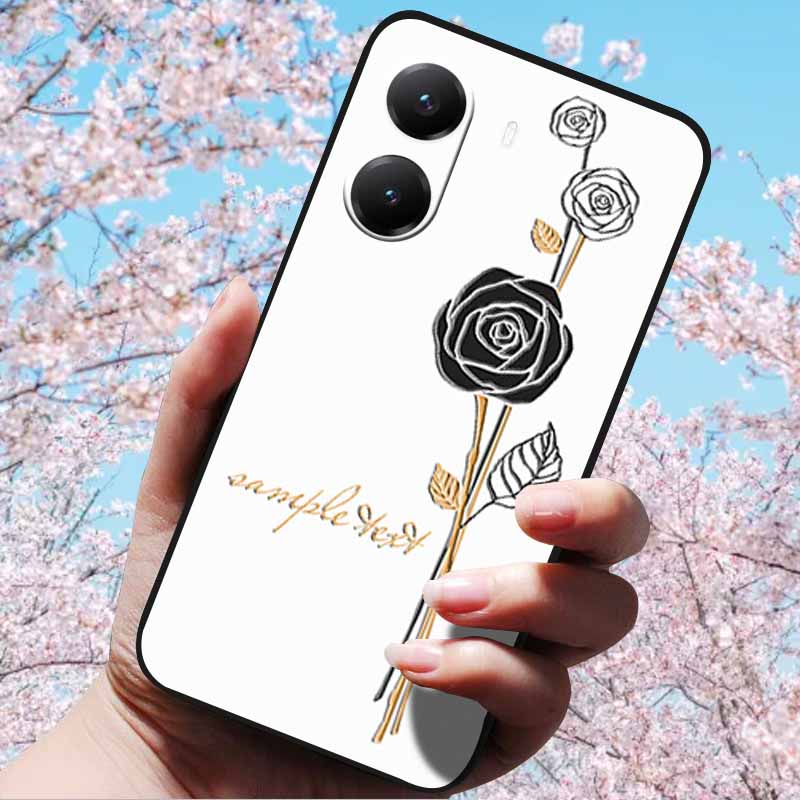 For Xiaomi Poco X7 Pro 3D Relief Flower Emboss Soft Silicone Case Cartoon Painted Back Cover for Poco X7 Pro with 3D Relief Case
