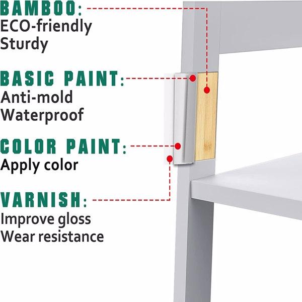 Book Shelf,Ladder Bookcase,4 Tier Tall Book Case for Bedroom,Living Room and Office