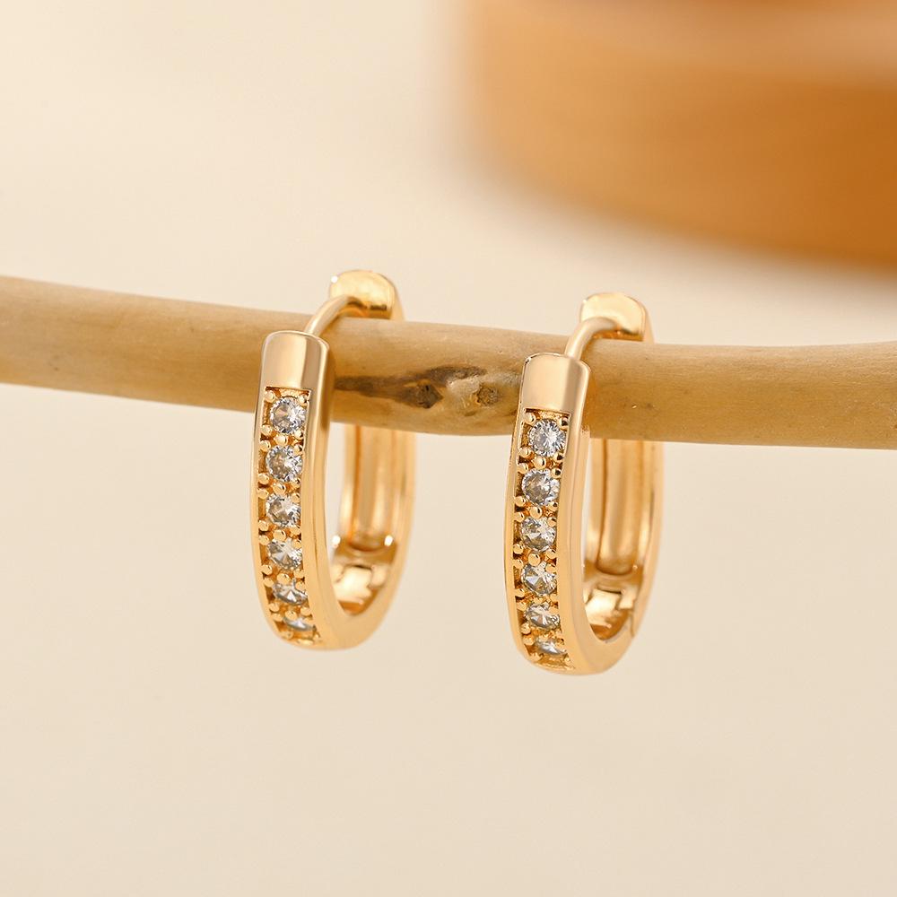 Gold Multi-Style Zircon Hoop Earrings for Women
