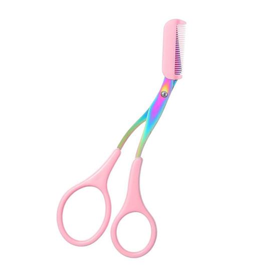 1/2/3Pcs Eyebrow Trimming Scissors with Comb Stainless Steel Non-Slip Precision Eyebrow Trimmer Men Women Brow Hair Removal Grooming Tool