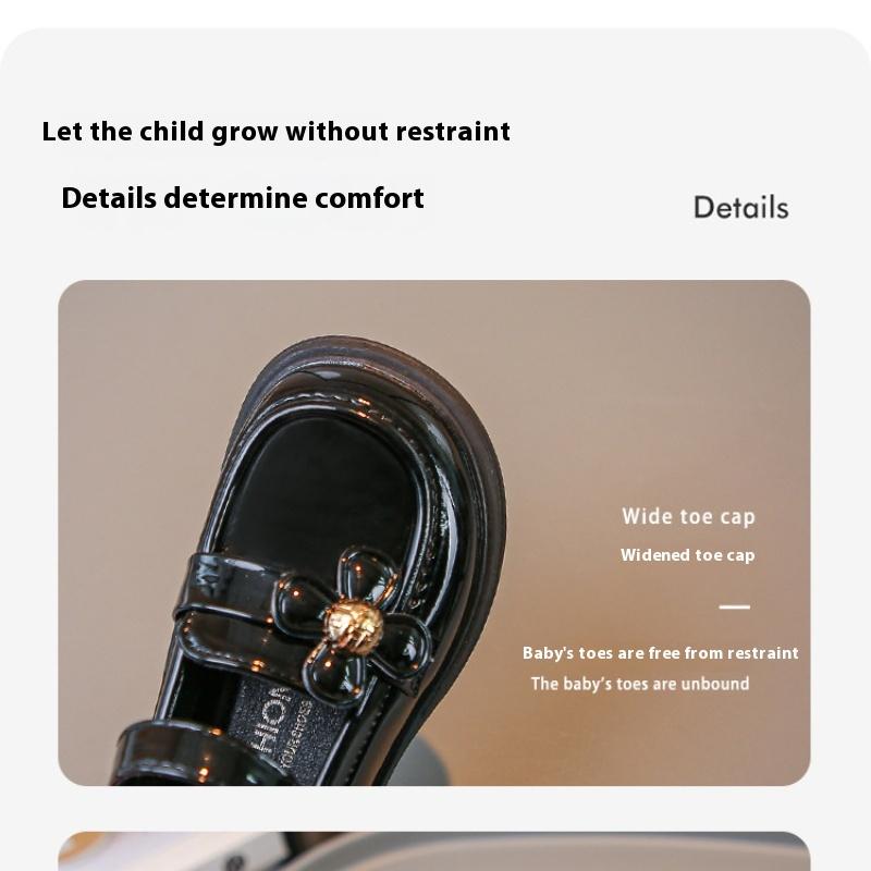 Spring and Autumn Girls' Fashionable All-match Bright Leather Soft-soled Leather Shoes