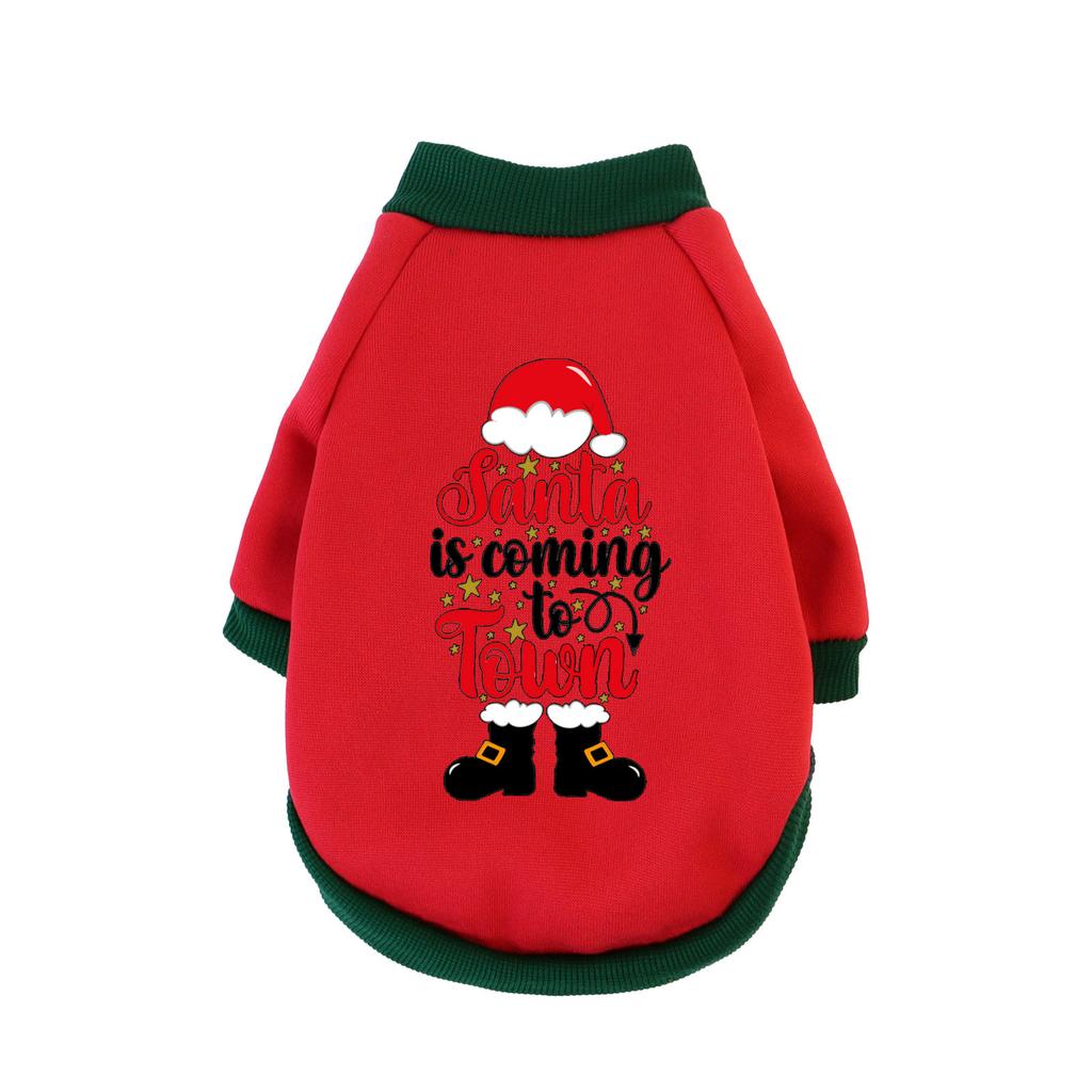 1 Pc Pet Hooded Sweatshirt Christmas Cats & Dogs Fashion Winter Warm Clothes Suitable For Cats ,Teddy Golden Retriever