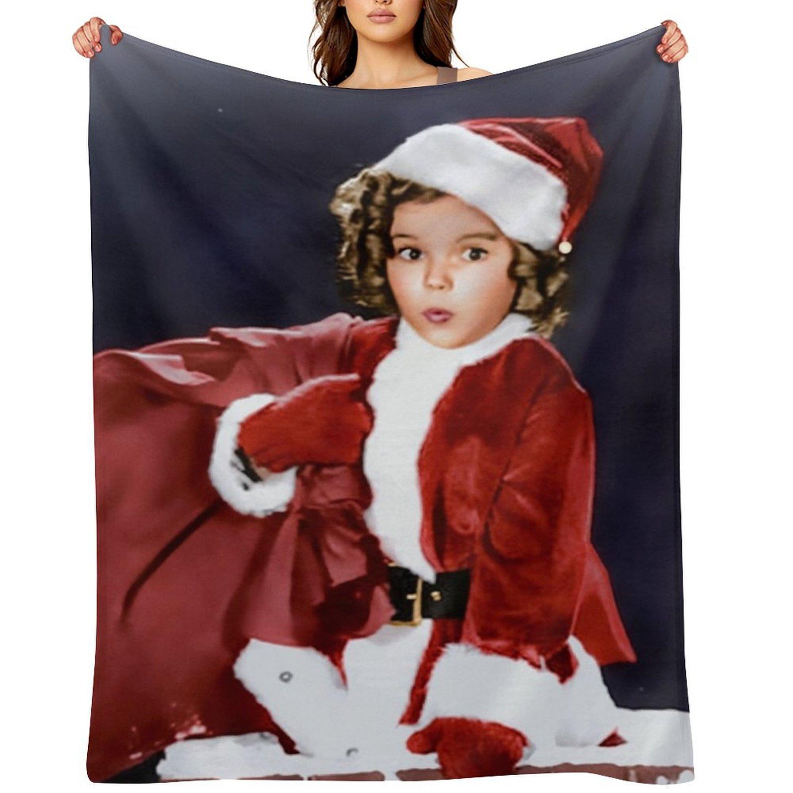 Shirley Temple Portrait at Chimney Throw Blanket Soft Plaid Soft Big christmas decoration Stuffeds Blankets 30x40in