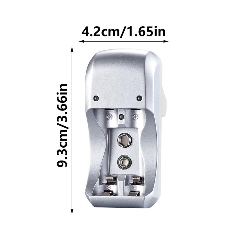 2 Slots Battery Chargers for AA 9V NiMH/NiCd Rechargeable Batteries Portable Charging