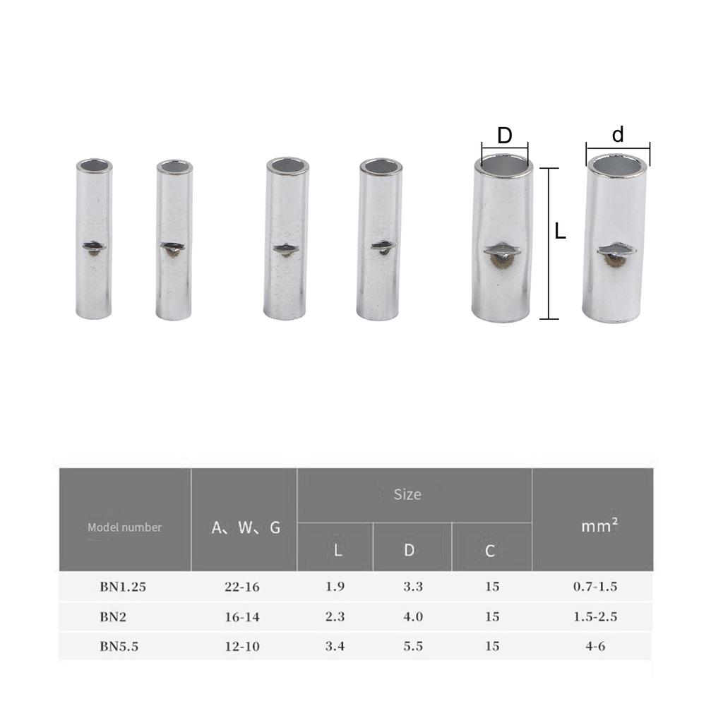 For Reliable Connections Non Insulated Connectors Bulk Wire Connectors Box Net Weight 58.595g For Home Appliances