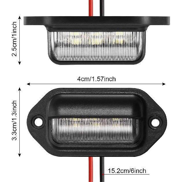 Mudder 8 Packs 12V 6 LED License Plate Light Waterproof License Plate Lamp Taillight For Truck SUV Trailer RV Trucks And Boats License Tags