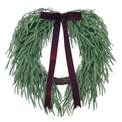 Natural Feel Norfolk Artificial Christmas Wreath, Green