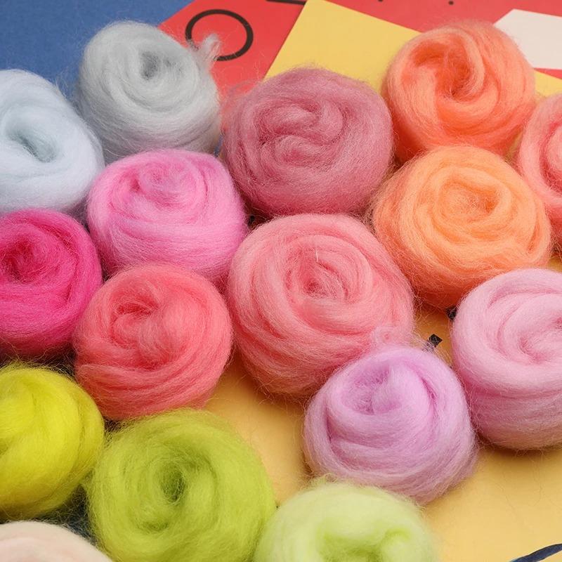 50 kolorów 3g wełna wędrująca włókno DIY Filc robótki ręczne Materiał wełniany zestaw do filcowania małych zabawek
