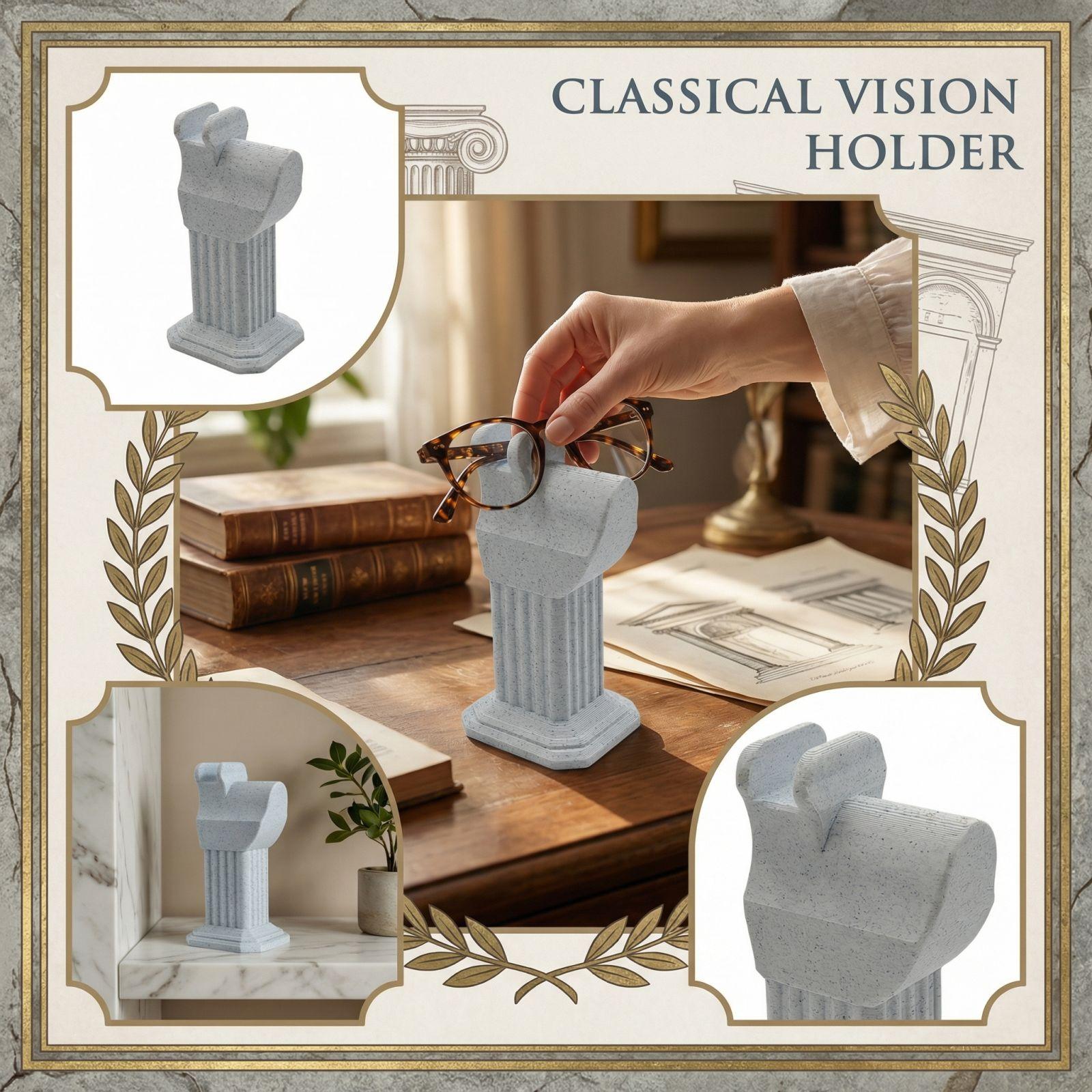 Glasses Holder, Roman Column Statue, Decorative Piece One Size серый