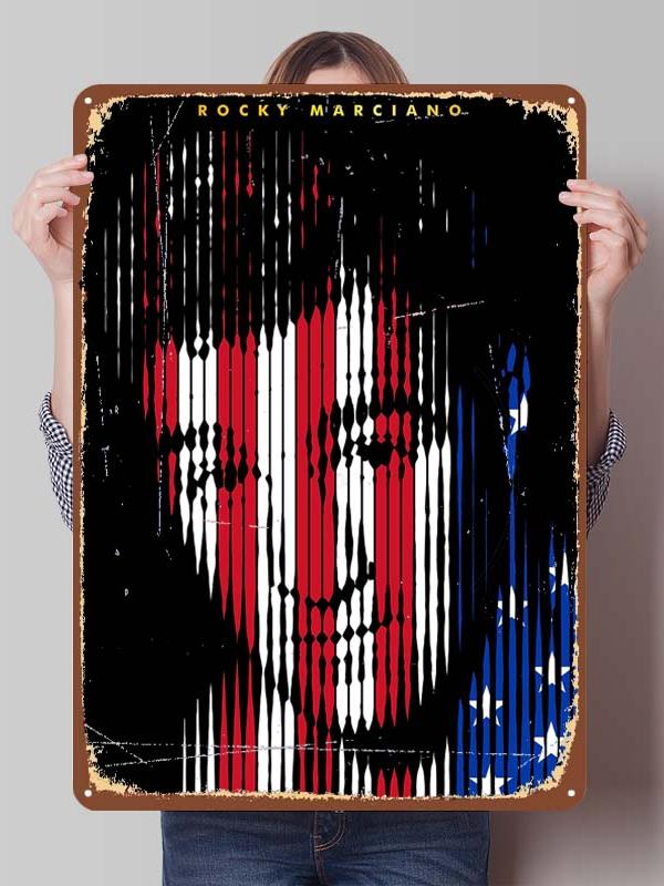 Rocky Marciano Bokser Metalowe Plakaty Vintage Dekoracja Wnętrz Niestandardowe Bokserskie Metalowe Tabliczki Cyny do Dekoracji Ściennej Retro Dekor