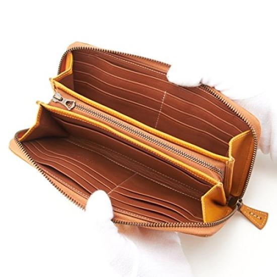 Runde lange Brieftasche mit Cutwork in Weinrot [Genten]