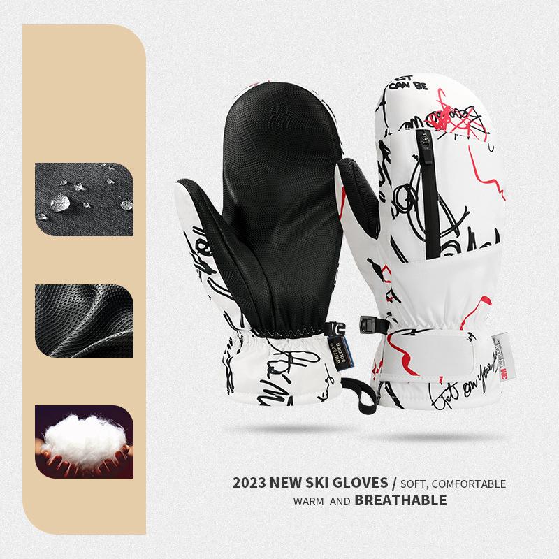 

Зимние лыжные варежки для мужчин и женщин на открытом воздухе — зимние перчатки для взрослых для холодной погоды — водонепроницаемые перчатки для катания на сноуборде, лыжах one size разноцветный