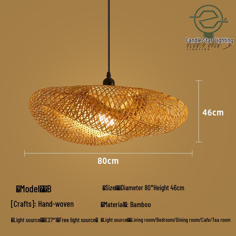 Zen Style Bamboo Rattan Pendant Light for Tea Rooms and Restaurants