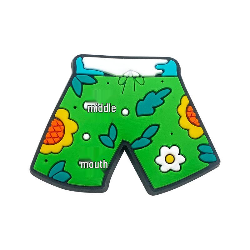 Cartoon Beach Wave Clog Shoes with Cute Floral Buckles and Soft Rubber Accessories