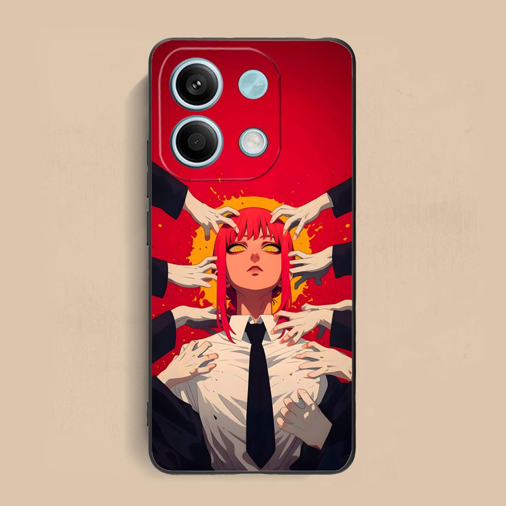 Chainsaw Makima Phone Case for Xiaomi Redmi Note 14 13 12 11 A5 3 2 1 Pro Plus 4G 5G Colour Printing Pretty Cover Smartphone