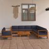 Day and Night - Day and Night Garden Furniture 9 Pieces with Dark Gray Acacia Wood Cushions