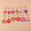 Cute Love Heart Keychain Balloon Flower Key Ring Pendants for Women Girls Handbag Decor DIY Valentine's Day Jewelry Gifts