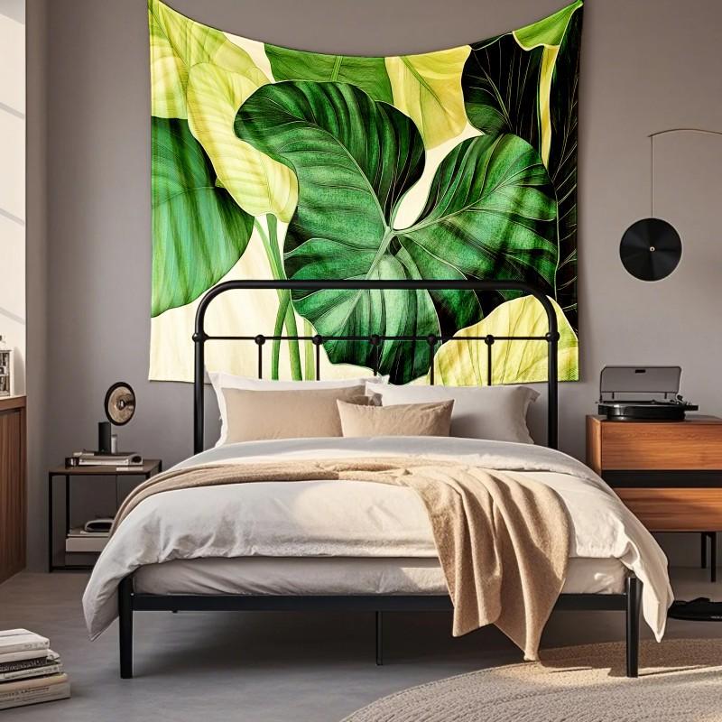 Boho Chic Wall Tapestry With Moon Phase Floral Starry Sky Design Bedroom Yoga Studio Decor