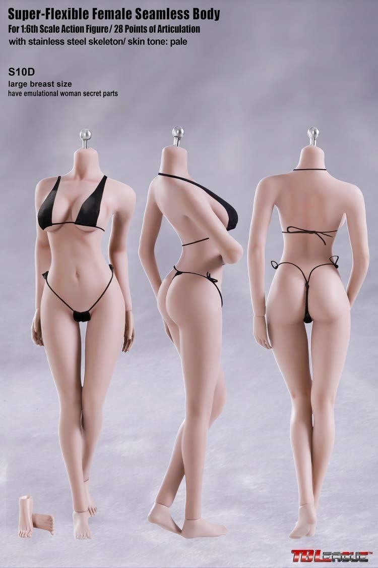 

TBLeague Scale Супер Гибкое Бесшовное Женское Тело Бледная Кожа Бюст Размер L 1/6 (S10D)