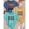 Spring and Summer Hot Sale Women's Clothing 3 Pack of round-neck short-sleeve shirts T Shirt Positive energy self-affirmation text print Sunlight