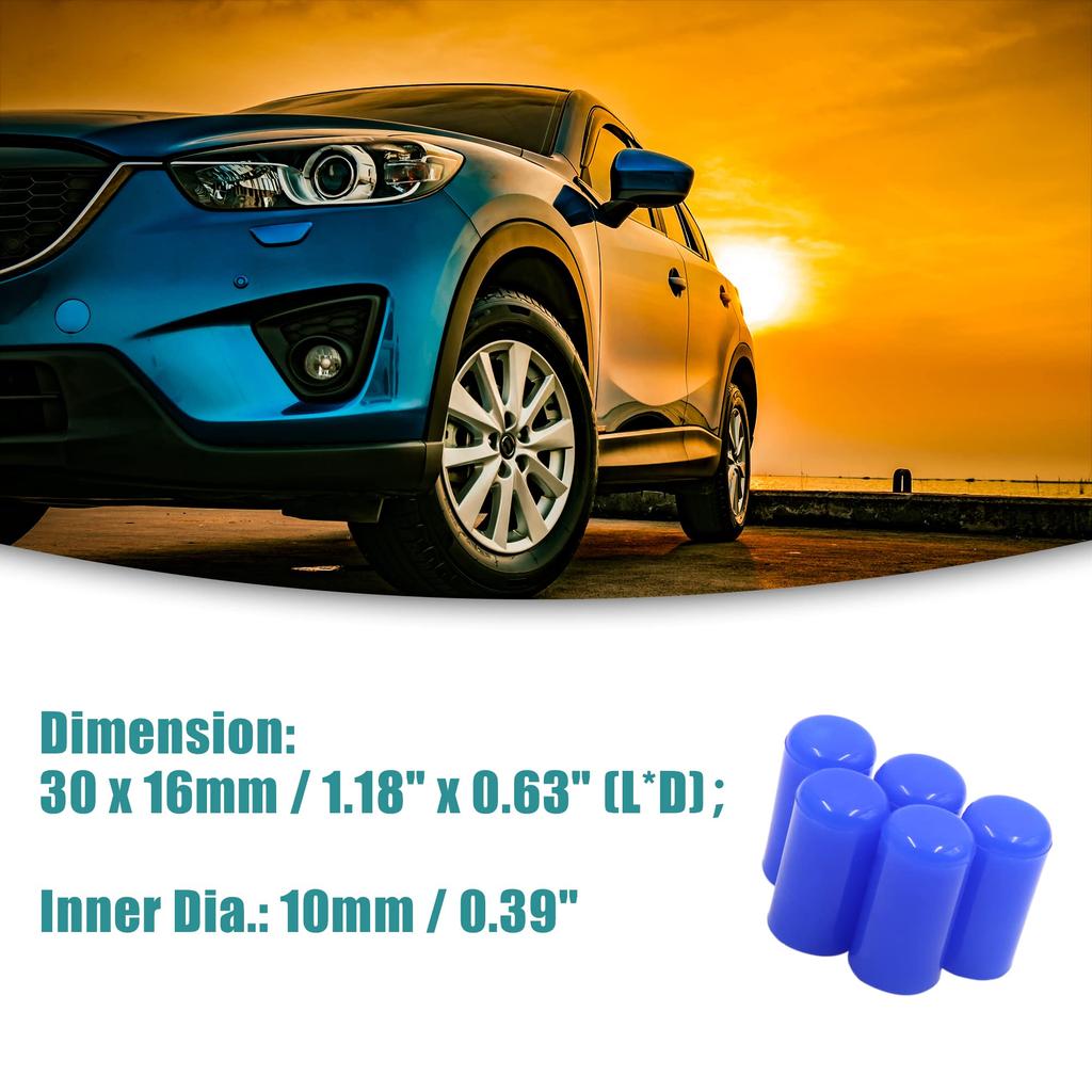 ACROPIX Silicone Blanking Cap 10mm Universal Intake Vacuum Hose Tube End Plug Blue 5pcs