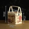 Kitchen Basket for Rice Dumplings and Mooncakes, Souvenir Packaging, Round Peony Flower, Portable Bamboo Basket, Bamboo