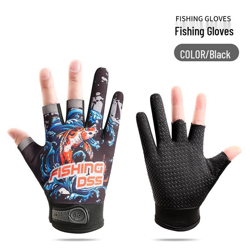 Unisex Breathable Anti-Slip Three-Fingerless Fishing & Cycling Gloves - Summer Sun Protection & Wear-Resistant